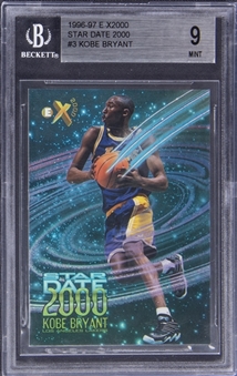 1996-97 E-X2000 "Star Date 2000" #3 Kobe Bryant Rookie Card - BGS MINT 9